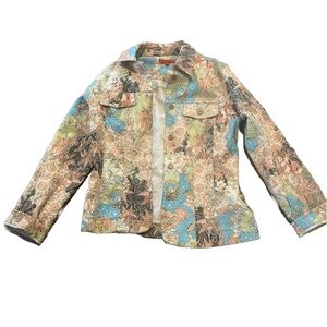 Joni B small women’s Blue and Green Artistic Pattern measurements in pics